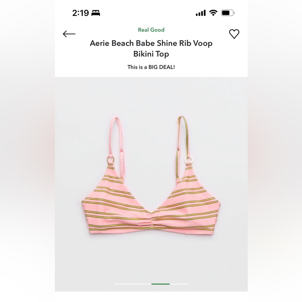 Aerie Bikini NWT - Shine rib voop top and low rise full coverage bottoms .